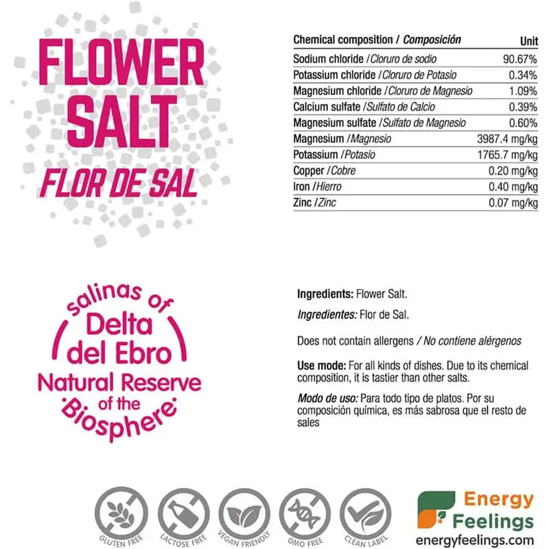 Energy Feelings Flor De Sal 250Gr. Eco Vegan Sg** Energy Feelings