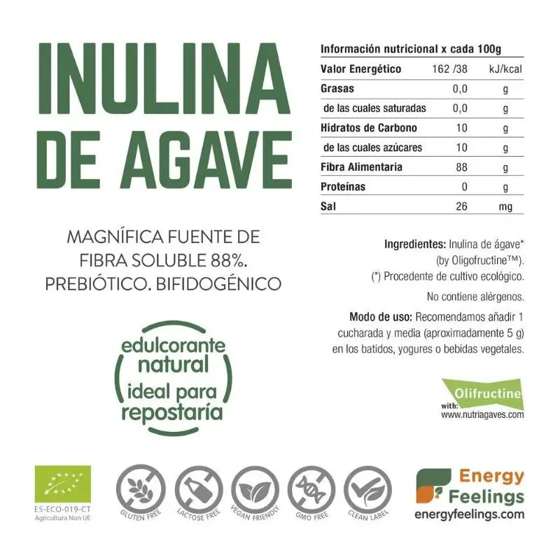 Energy Feelings Agave Inulin Powder 200Gr Eco Vegan