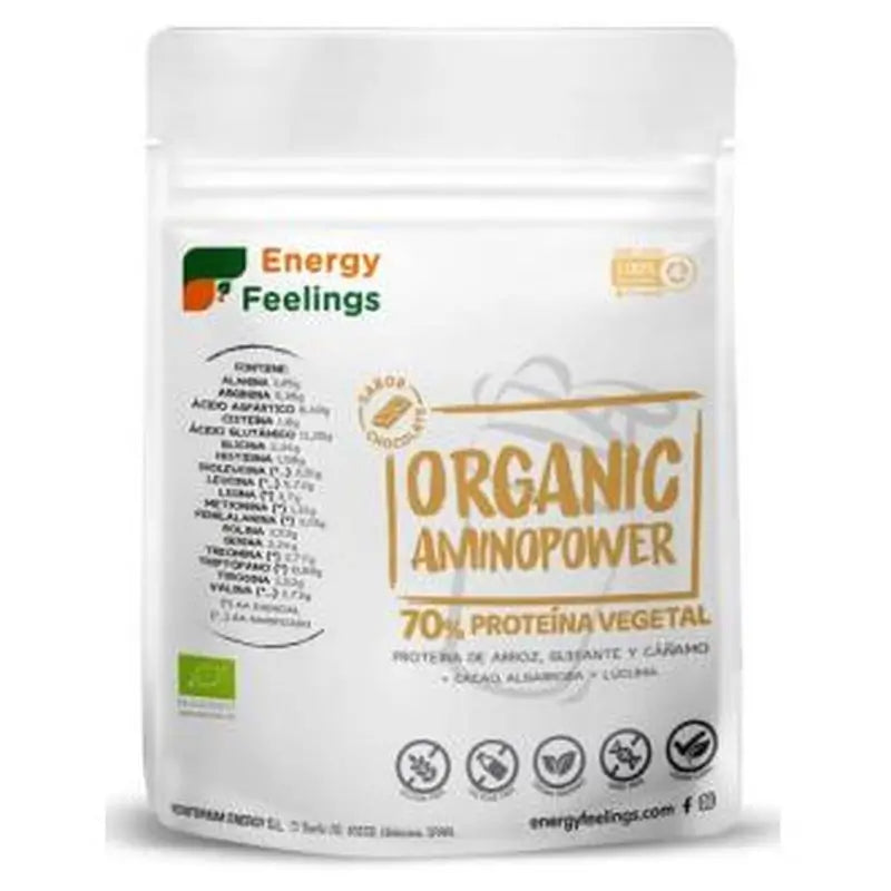 Energy Feelings Organic Aminopower 70% Chocolate 200G Eco Vegan Sg