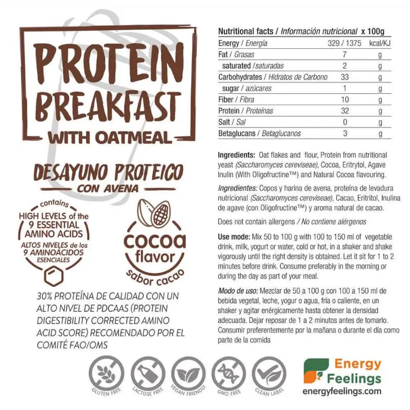 Energy Feelings Protein Breakfast Cocoa 1Kg. Eco