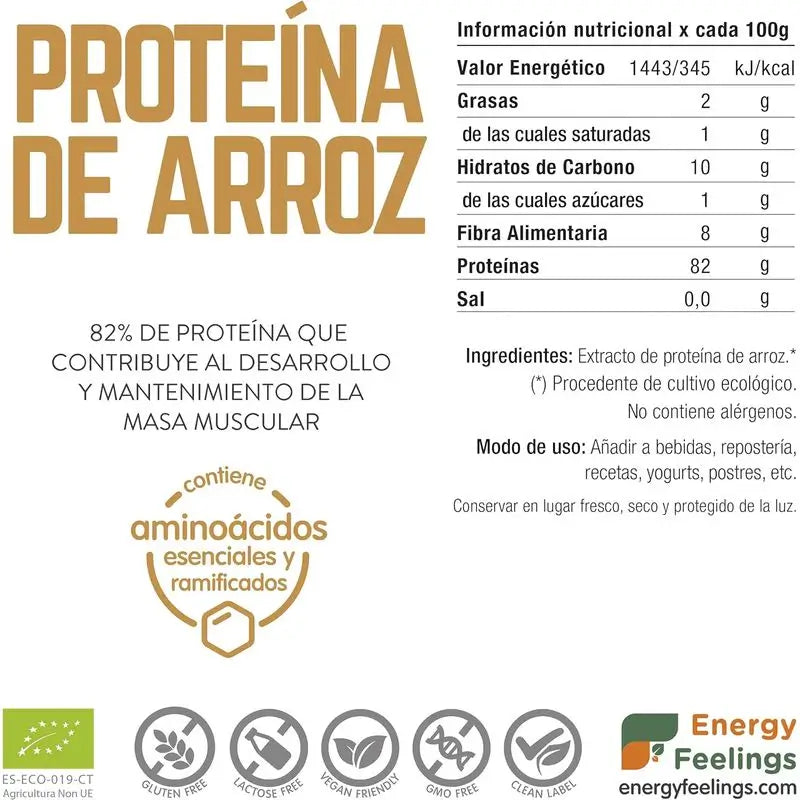 Energy Feelings Rice Protein 1Kg. Eco Vegan Sg