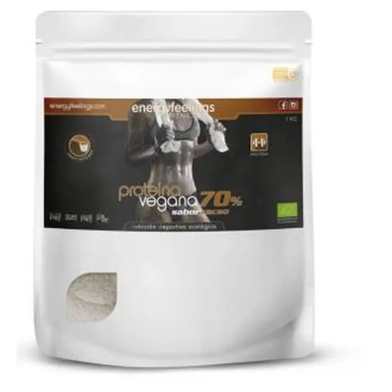 Energy Feelings Proteina Vegana 70% Cacao 1Kg. Eco Vegan