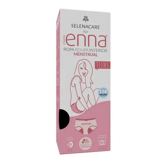 Enna Braga Menstrual Teens - Hipster, Flujo Medio, 158 Cm Negro