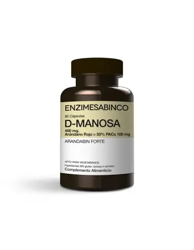 Enzimesab D-Manosa + Arandano Rojo 50% Pacs, 60 Cápsulas