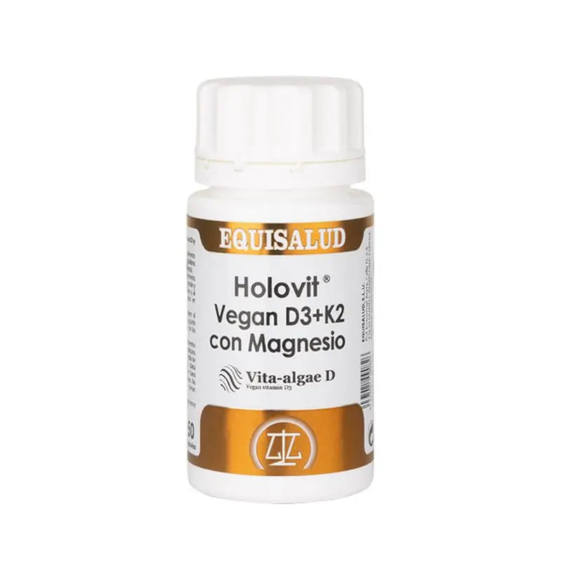 Equisalud Holovit Vegan D3+K2 Con Magnesio , 50 cápsulas