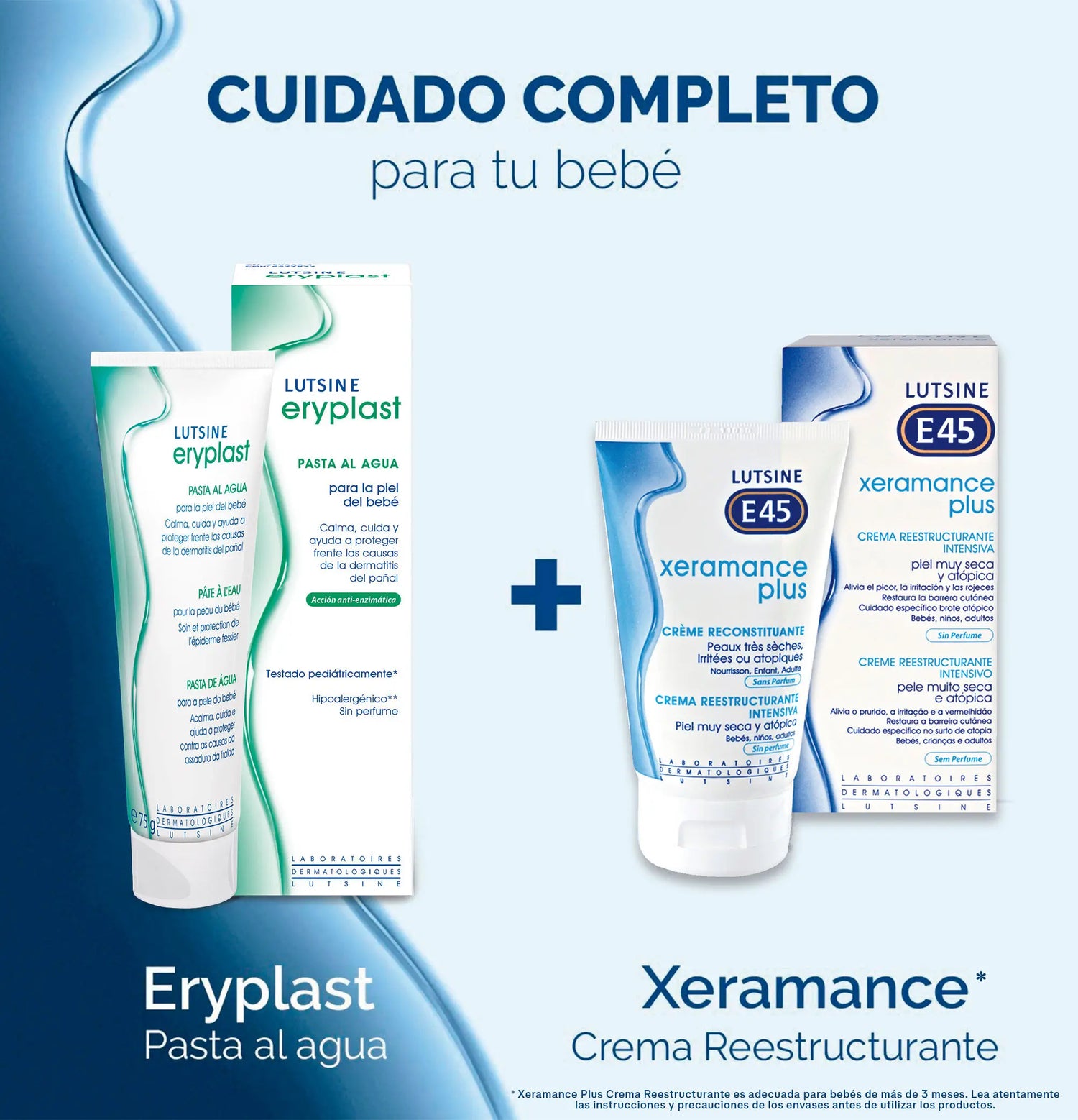 Eryplast Lutsine E45 Pasta Al Agua Crema Pañal Bebé - 125 gr