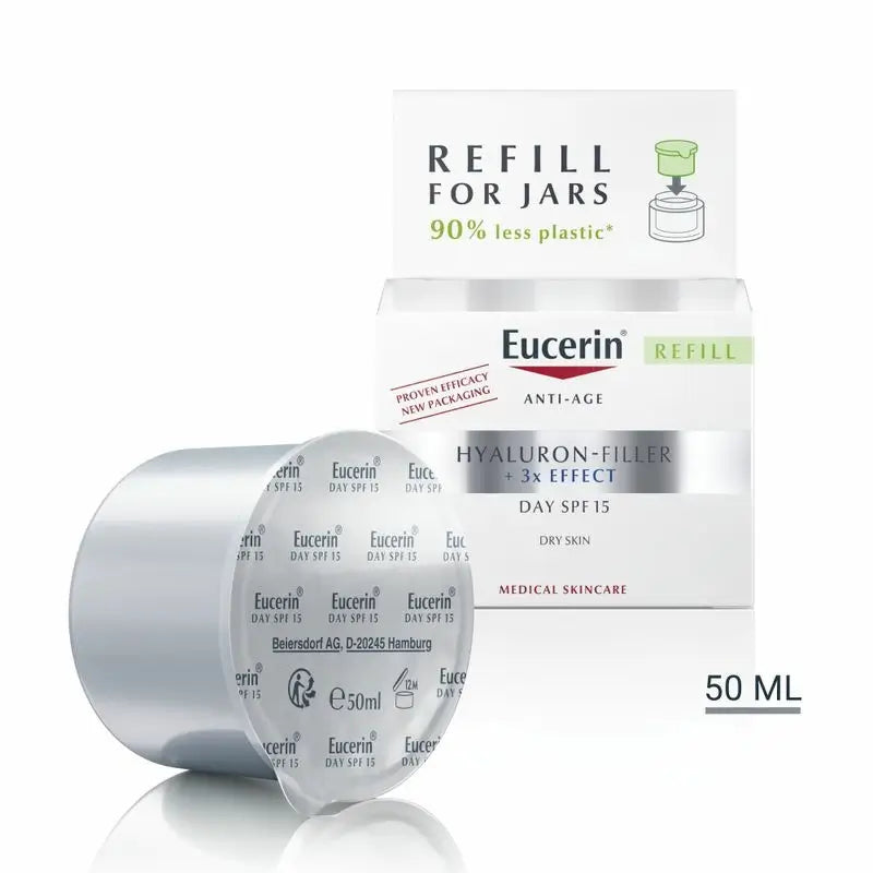 Eucerin Hyaluron-Filler Triple Efecto X3 Día Fps 15 Para Piel Seca, 50 ml