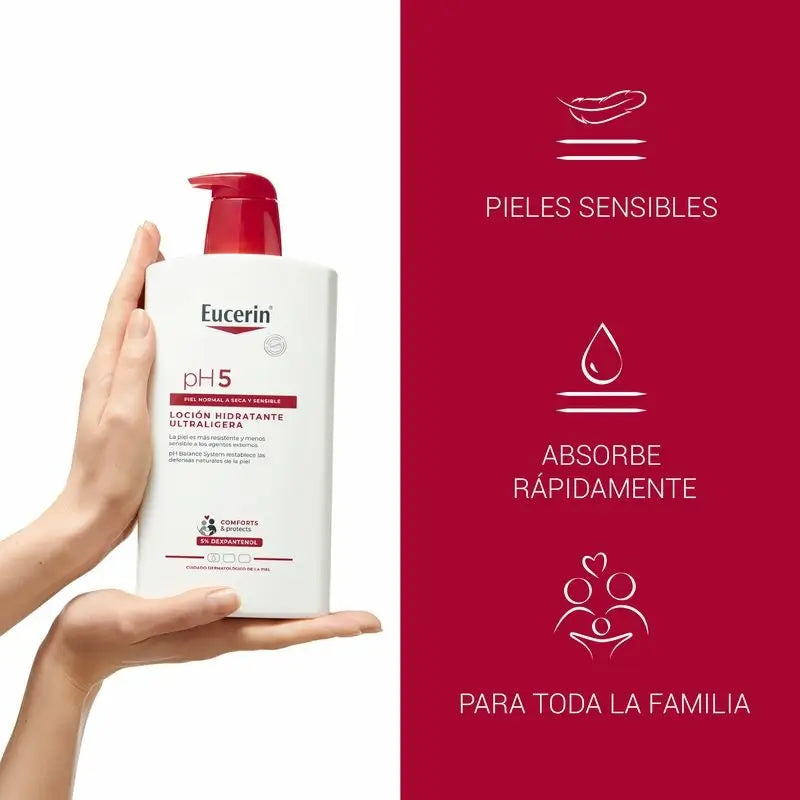 Eucerin Loción Ph5 Ultraligera, 1000 ml