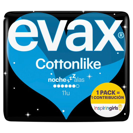 Evax Cottonlike Night Pads With Wings , 11 units