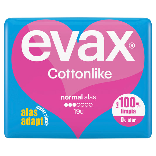 Evax Cottonlike Pads Normal Day With Wings , 19 units