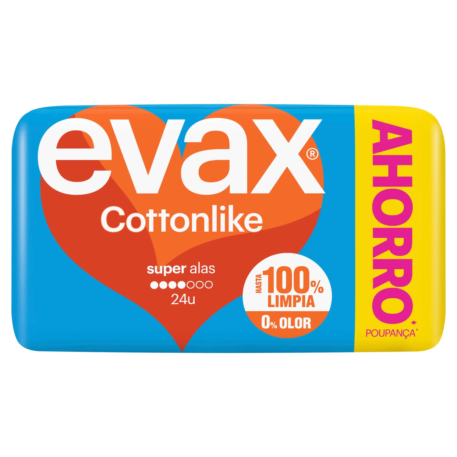 Evax Cottonlike Super Pads With Wings , 24 units