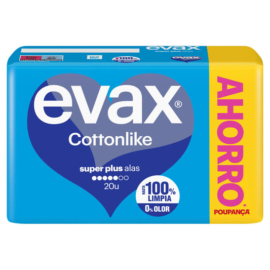 Evax Cottonlike Super Plus Pads With Wings , 20 units