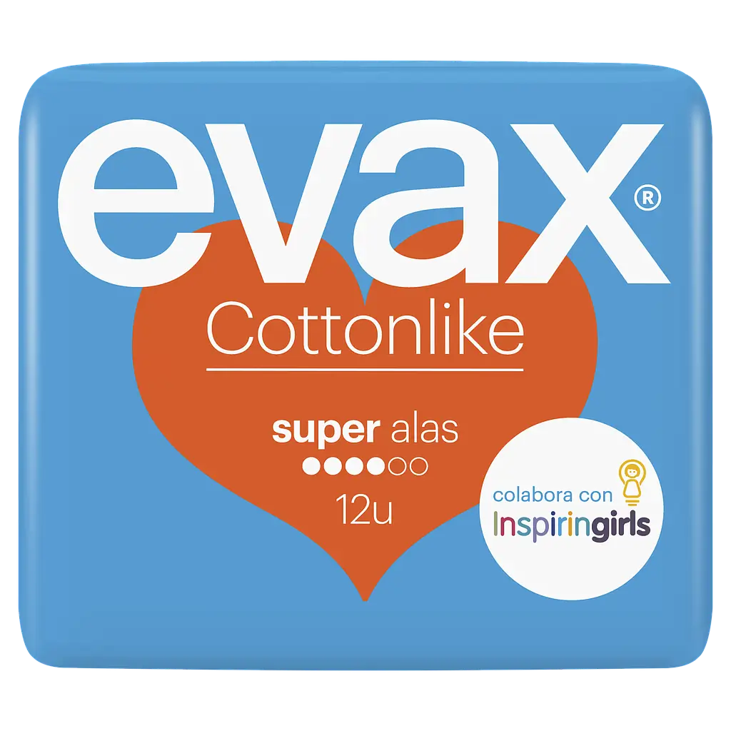 Evax Cottonlike Super Compresas con Alas 12 Unidades