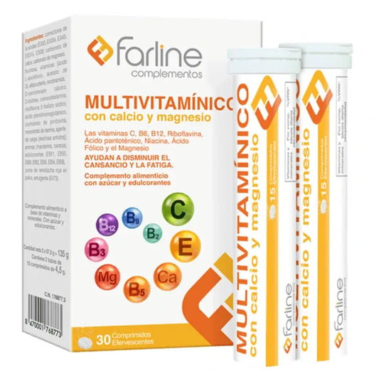 Farline Multivitamin with Calcium and Magnesium, 30 effervescent tablets