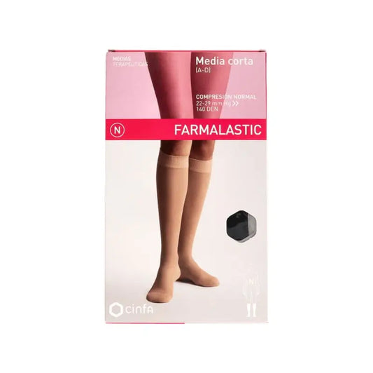 Farmalastic Short Stocking Black, Size Queen Plus