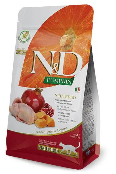 Farmina N&D Cat Calabaza Neutered Codorniz 1,5Kg, pienso para gatos