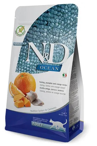 Farmina N&D Cat Ocean Calabaza Arenque 300Gr, pienso para gatos