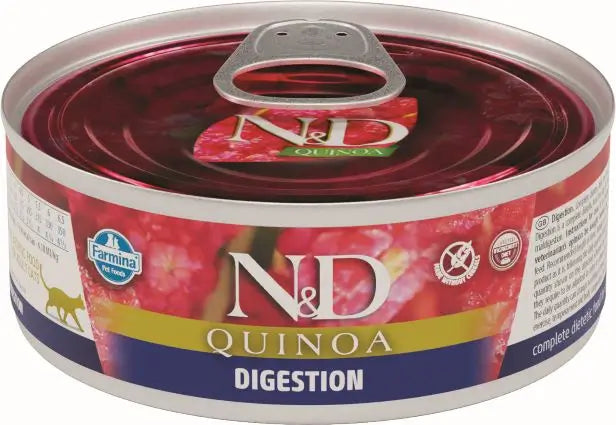 Farmina N&D Cat Quinoa Digestion Caja 24X80Gr, comida húmeda para gatos