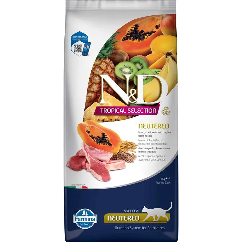 Farmina N&D Cat Tropical Selection Neutered Lamb 10Kg