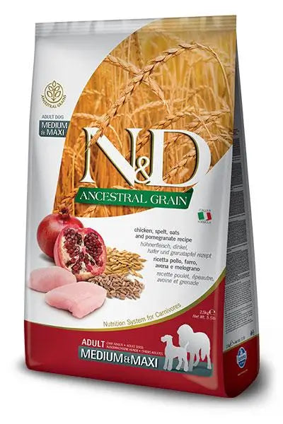 Farmina N&D Dog Ancestral Medium Maxi Pollo 12Kg , pienso para perros