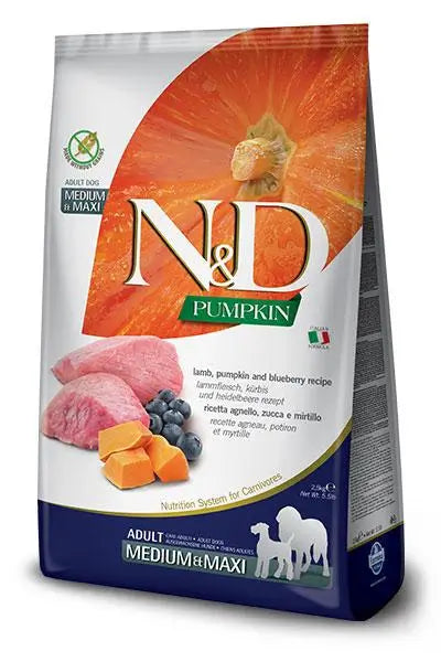 Farmina N&D Dog Calabaza Medium Maxi Cordero 12Kg, pienso para perros