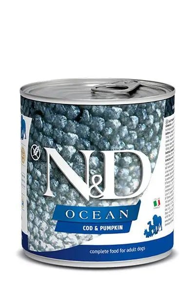 Farmina N&D Dog Ocean Calabaza Bacalao Caja 6X285Gr, comida húmeda para perros