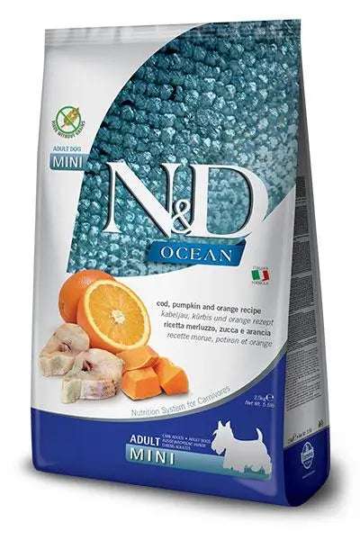 Farmina N&D Dog Ocean Calabaza Mini Bacalao 7Kg, pienso para perros