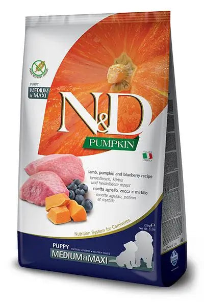 Farmina N&D Dog Puppy Calabaza Medium Maxi Cordero 12Kg, pienso para perros cachorros