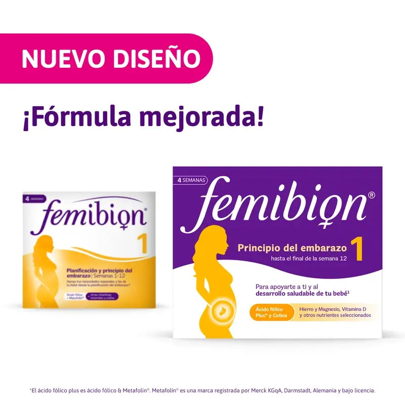 Femibion 1 First Trimester Pregnancy, Weeks 1-12, Folic Acid Plus, 2X28 Tablets