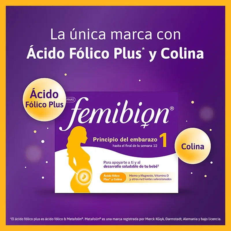 Femibion 1 First Trimester Pregnancy, Weeks 1-12, Folic Acid Plus, 2X28 Tablets