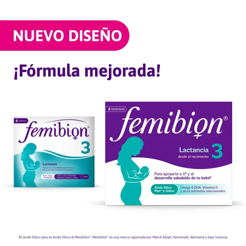 Femibion 3 Lactation Pregnancy with Folic Acid and Vitamins, 28 Tablets