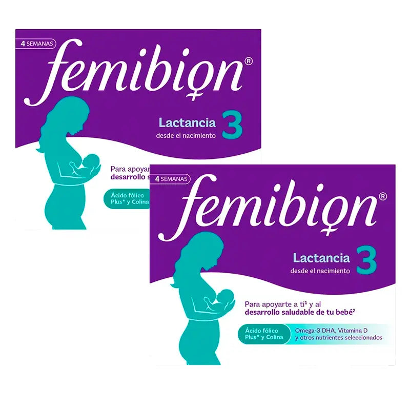 Femibion 3 Lactation Pregnancy with Folic Acid and Vitamins, 2 x 28 Tablets