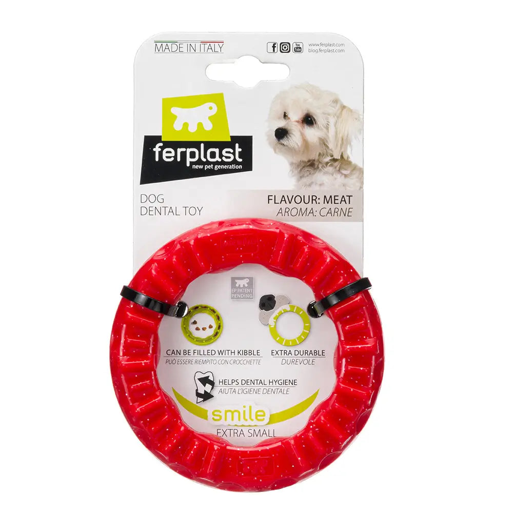 Ferplast Juguete Perro Smile xs Rojo Perro Ring 1 Unidad