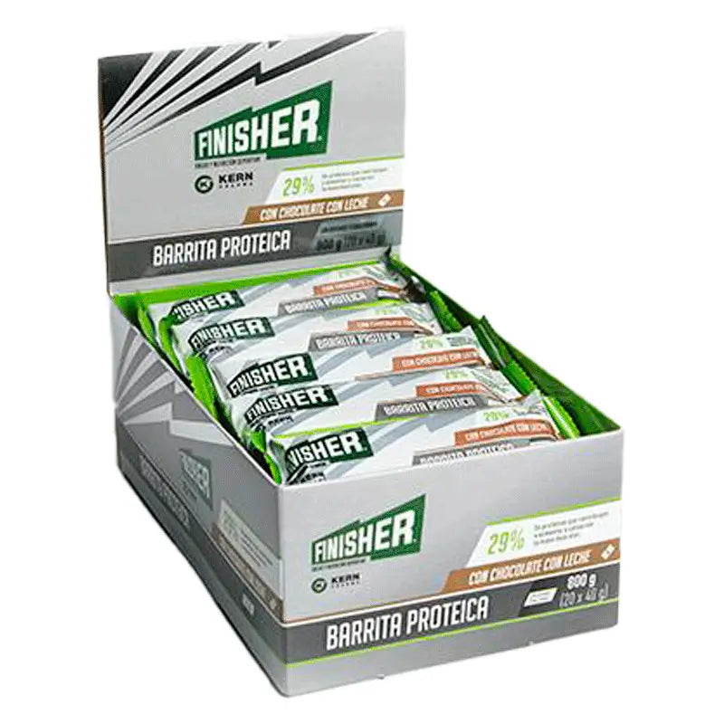 Finisher barritas proteícas con sabor a chocolate con leche 20 barritas