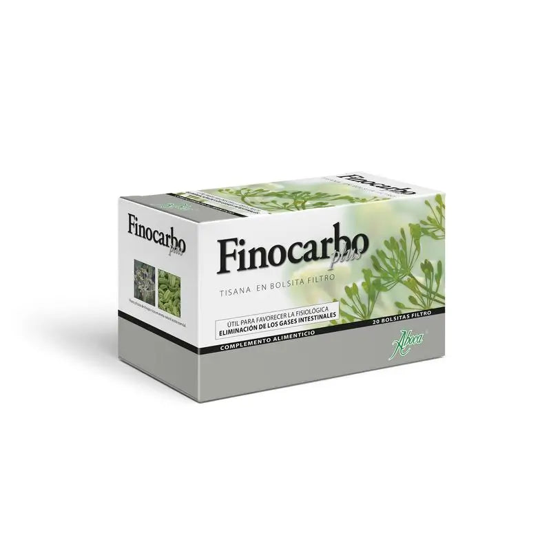 Aboca Finocarbo Plus Tisane for Digestion, with Fennel, Vegetable Charcoal, Caraway, Camomile and Mint, 20 sachets