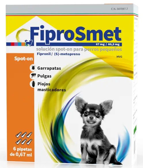 Fiprosmet Perros Pequeños 6 Pipetas 0,67 ml