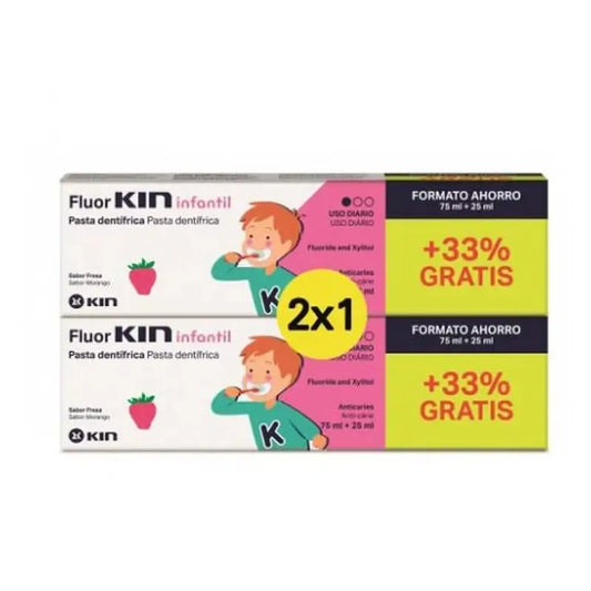 KIN FluorKIN Children's Toothpaste, 75+25, 2X1, 0-6 Years