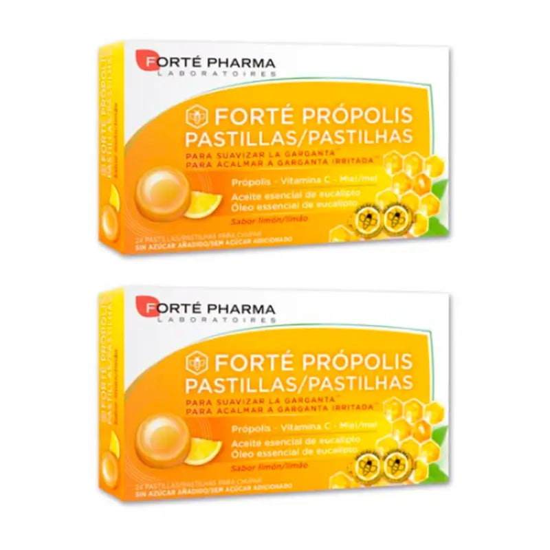 Forté Pharma Duplo Forté Propolis Lemon Lozenges, 2 x 24 lozenges