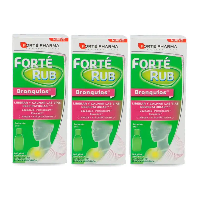 Forté Pharma Triplo Forté Rub Bronchios Syrup, 3 x 150ml