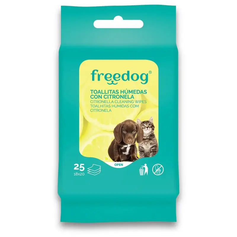 Freedog Toallitas Humedas Citronela Pocket 25 Ud 18X20Cm