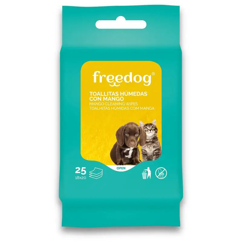 Freedog Toallitas Humedas Mango Pocket 25 Unidades 18 X 20Cm