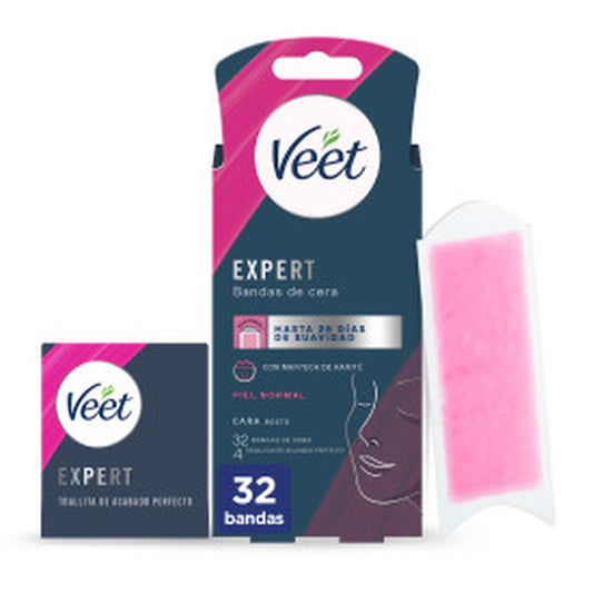 Veet Expert Shea Butter Cold Facial Wax Strips. 32 Units