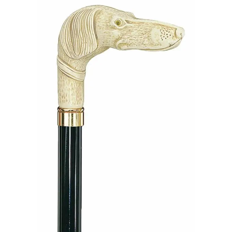 García 1880 Walking Stick Collection Carved Dog Handle Imit.Marfil