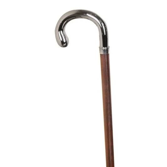 Garcia 1880 Walking Stick Beech Brown Nickel Plated Fist, 22 Mm with Rubber