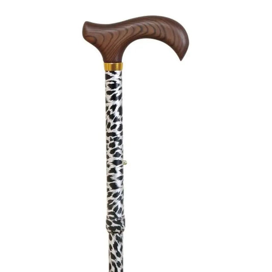 Garcia 1880 Animal Print Folding Folding Crutch with Wooden Fist