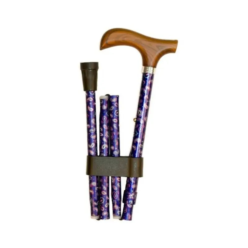 Garcia 1880 Folding Crutch, Cashmere Embossed Wooden Handle