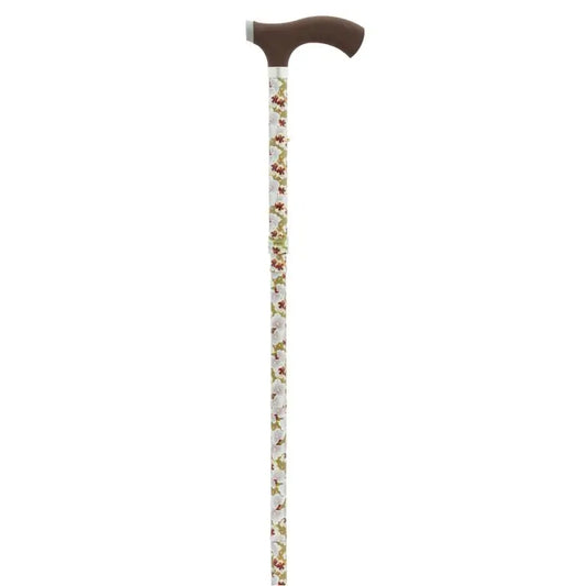 Garcia 1880 Foldable Soft Touch Fist Crutch Brown, Green Flowers