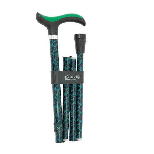 Garcia 1880 Foldable Crutch Slim Green Soft Touch Cuff