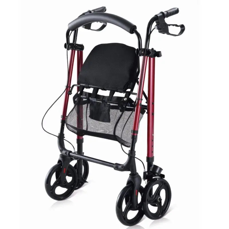 Garcia 1880 Aluminium Rollator With Height Adjustable Seat (Red)