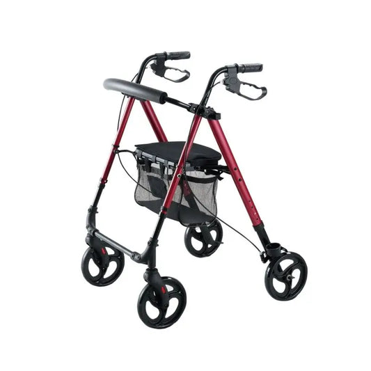 Garcia 1880 Aluminium Rollator With Height Adjustable Seat (Red)